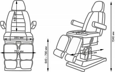 Педикюрное кресло СИРИУС-07 Черный: вид 7