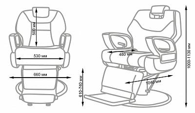 Кресло мужское Барбер МД-8763 тёмно-коричневый: вид 7