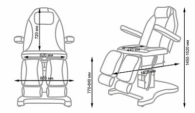 Педикюрное кресло ШАРМ-03, 3 мотора, Голубой: вид 9
